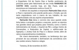 Arquiteto Raimundo Dias morre vítima de sequelas da Covid aos 78 anos; projetou Centro de Convenções, Centro Administrativo e 47 igrejas