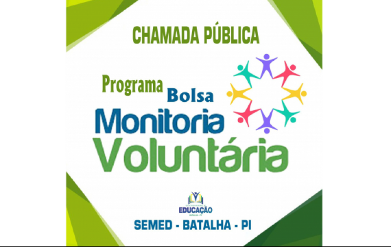Prefeitura abre inscrições para Monitor Voluntário na rede pública de ensino de Batalha